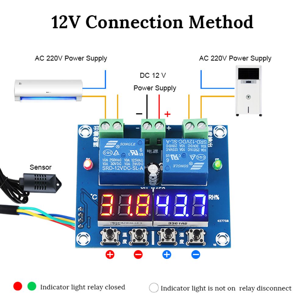 DC-12V-XH-M452-Temperature-And-Humidity-Controller-Module-Digital-Display-High-Accuracy-Dual-Output-1310614