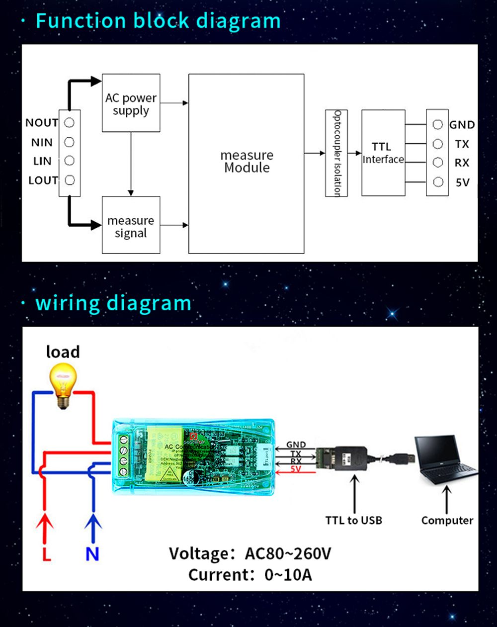 PZEM-004T-TTL-Modbus-RTU-Power-Voltmeter-Ammeter-AC-220V-10A100A-Electric-Volt-Current-Frequency-Pow-1565692