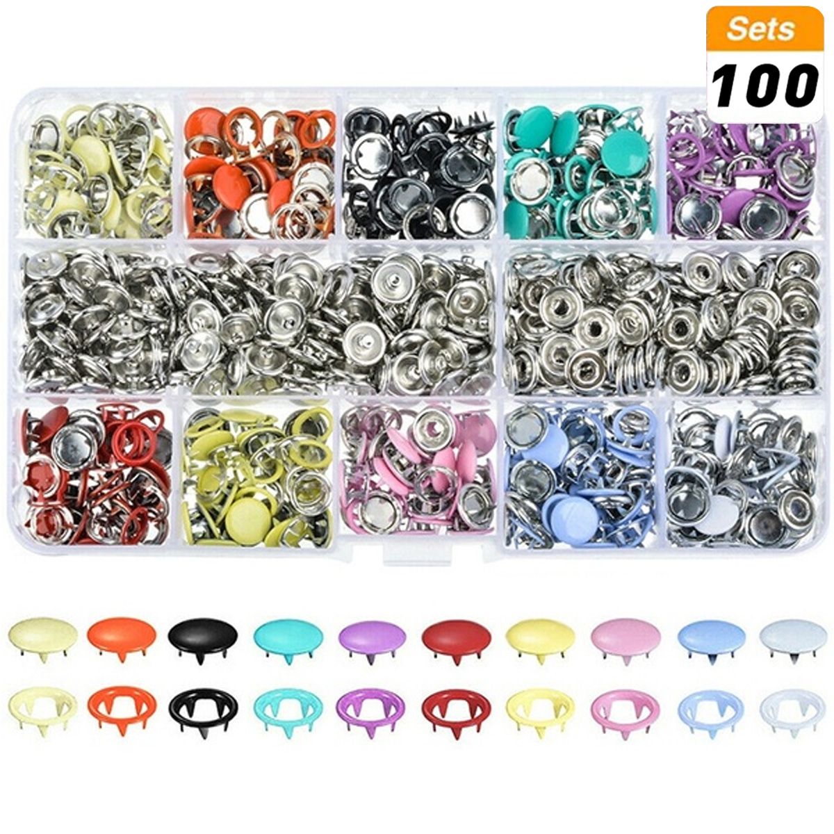 100200-Sets-DIY-Press-Studs-Tools-Kit-Assorted-Colors-Snap-Metal-Sewing-Buttons-1618875