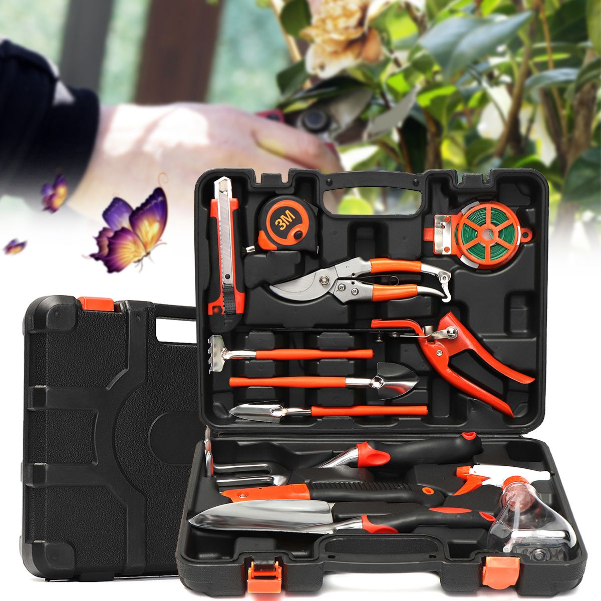 12Pcs-Multifuntional-Carbon-Steel-Household-Garden-Tools-Set-Kit-Hardware-Toolbox-1311215