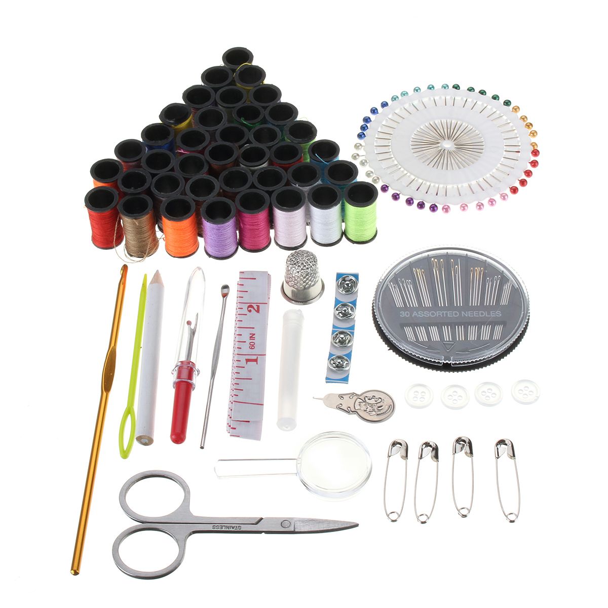 134Pcs-Leather-Craft-Tool-Kit-Needle-Sewing-Tape-Thread-Stitching-Travel-Home-1241541