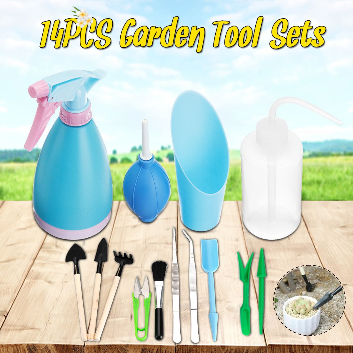 14Pcs-Shovel-Rake-Spade-Wood-Handle-Metal-Head-Tool-Garden-Watering-Tools-Kit-1530053