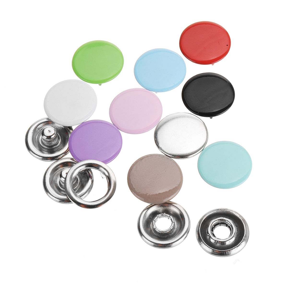 150-Sets-Stainless-Steel-Buttons-Snaps-Fasteners-Dummy-Clips-Press-Studs-10-Colors-1451584