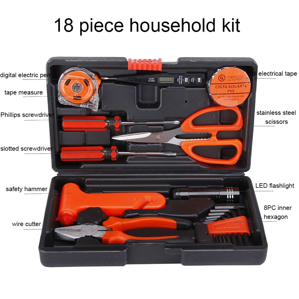 18-in-1-Auto-Repair-Tool-Set-Household-Hand-Tool-Kit-Screwdriver-Scissors-Hammer-Wire-Cutter-Flashli-1421639