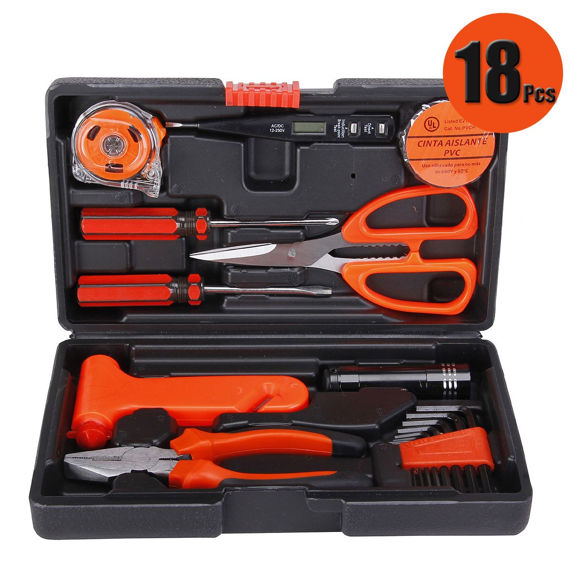 18Pcs-Multifuntional-Tools-Set-Steel-Household-Woodworking-Kits-Hardware-Toolbox-Tools-Kit-1269409