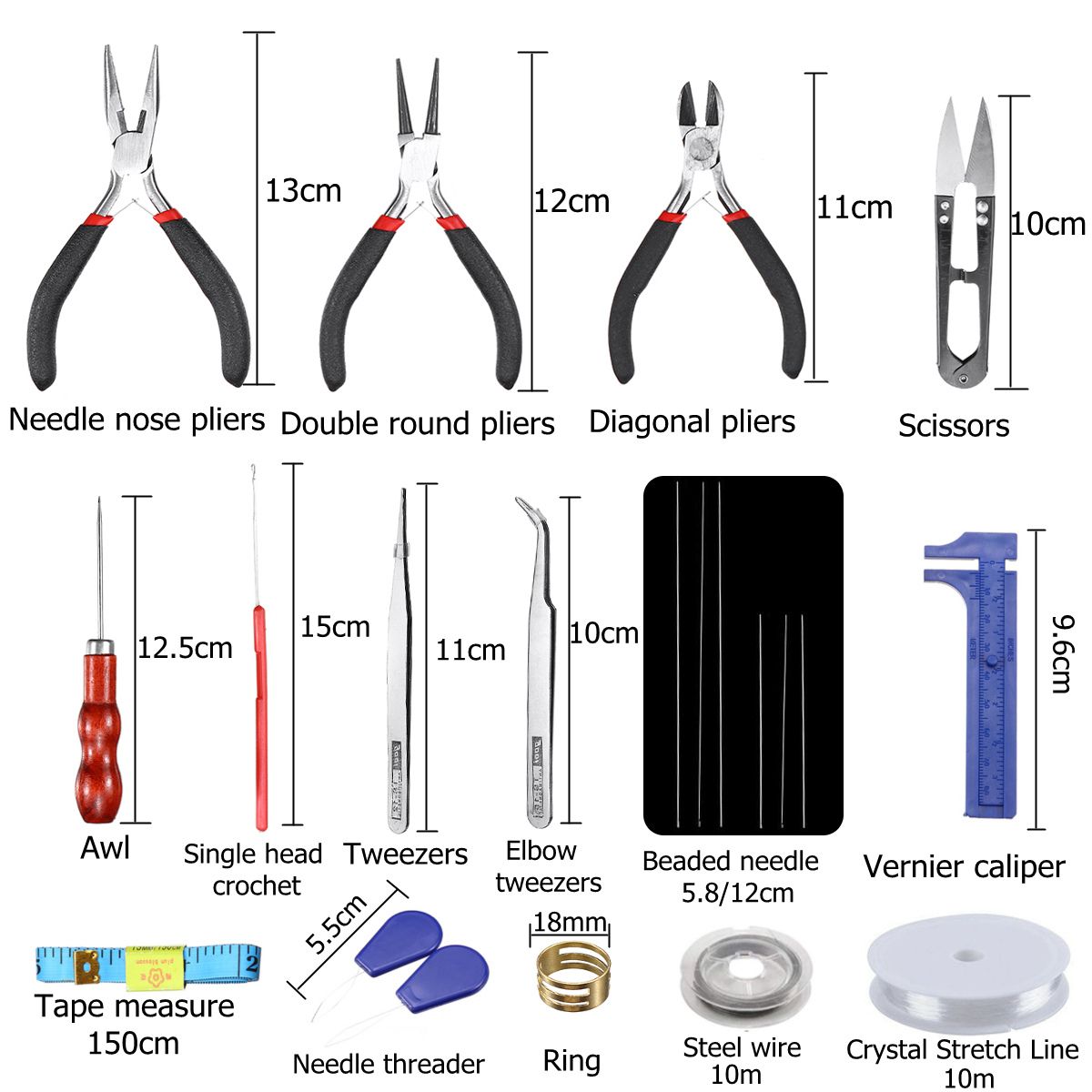 22Pcs-Jewelry-Making-Tools-Repair-Kit-Jewelry-Pliers-Beading-Wire-Set-DIY-Craft-1713659