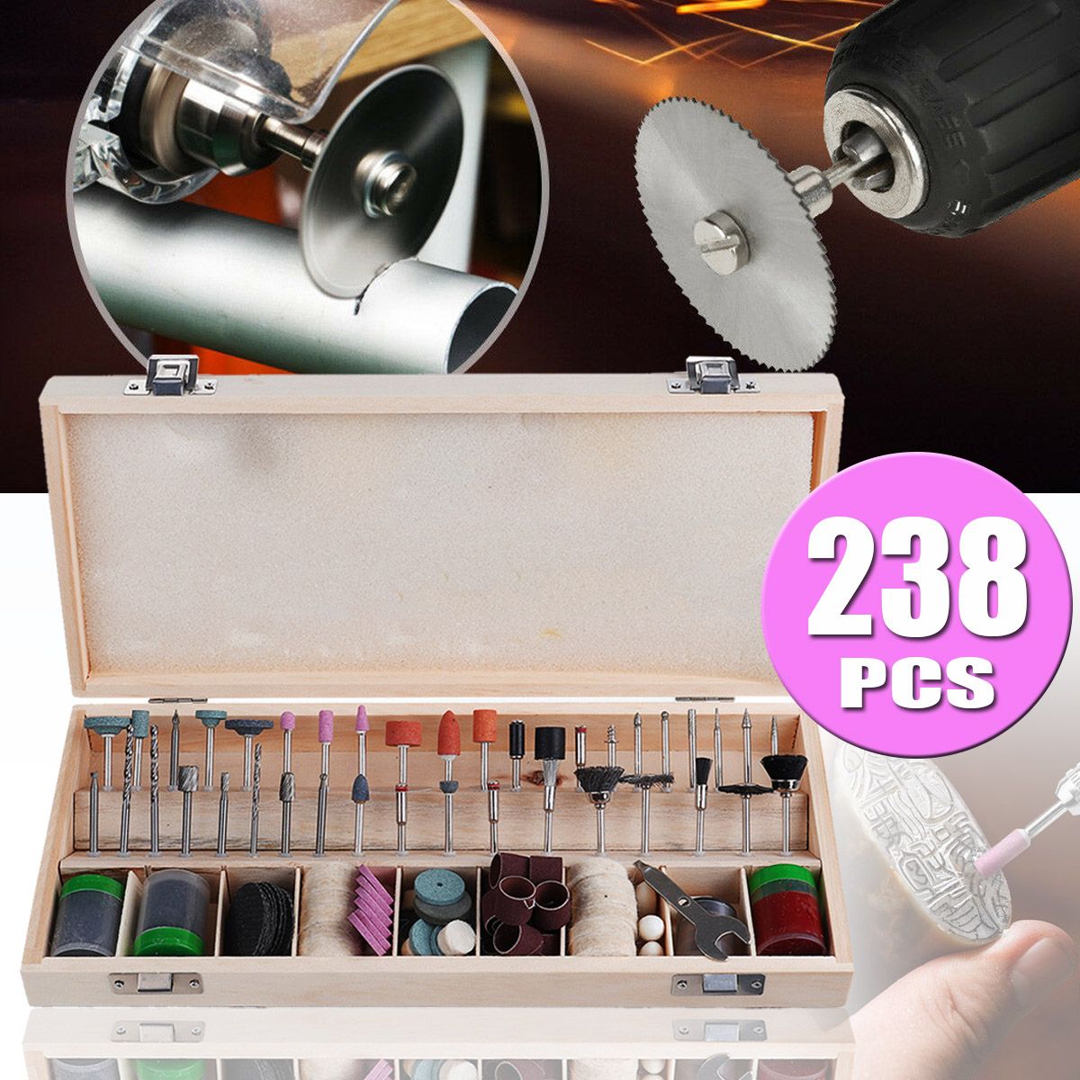 238-Pcs-Rotary-Tool-Accessories-Kit-For-Easy-Cutting-Carving-amp-Polishing-Tool-1725633