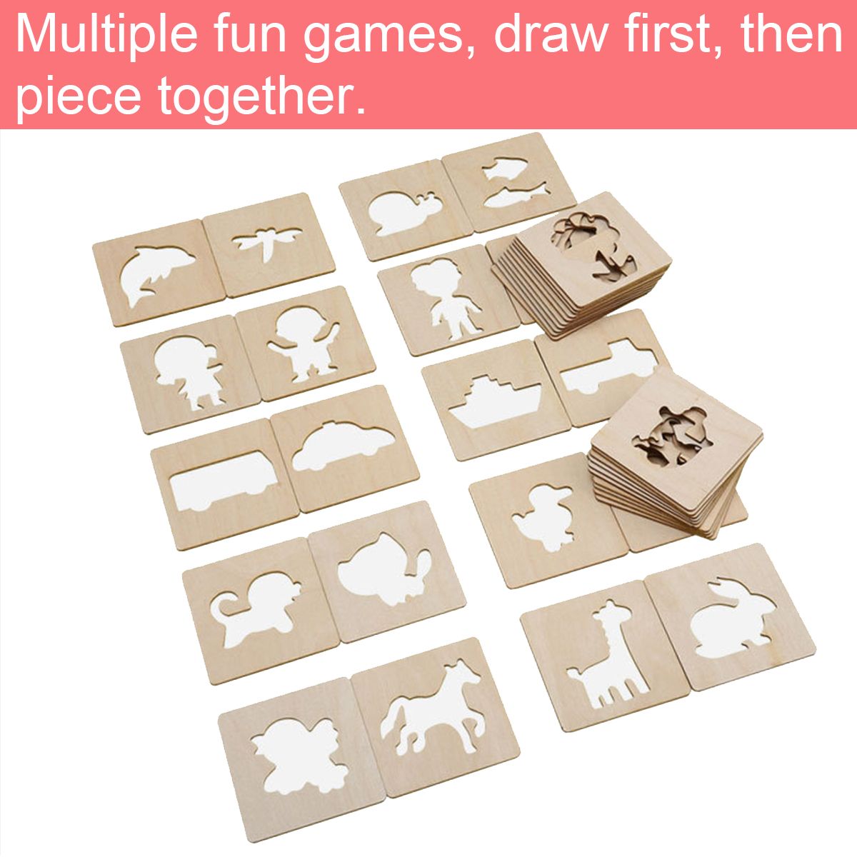 243660x-Color-Painting-Tools-Kit-Painting-Template-Graffiti-Kid-Handmade-Wooden-Toy-1658630