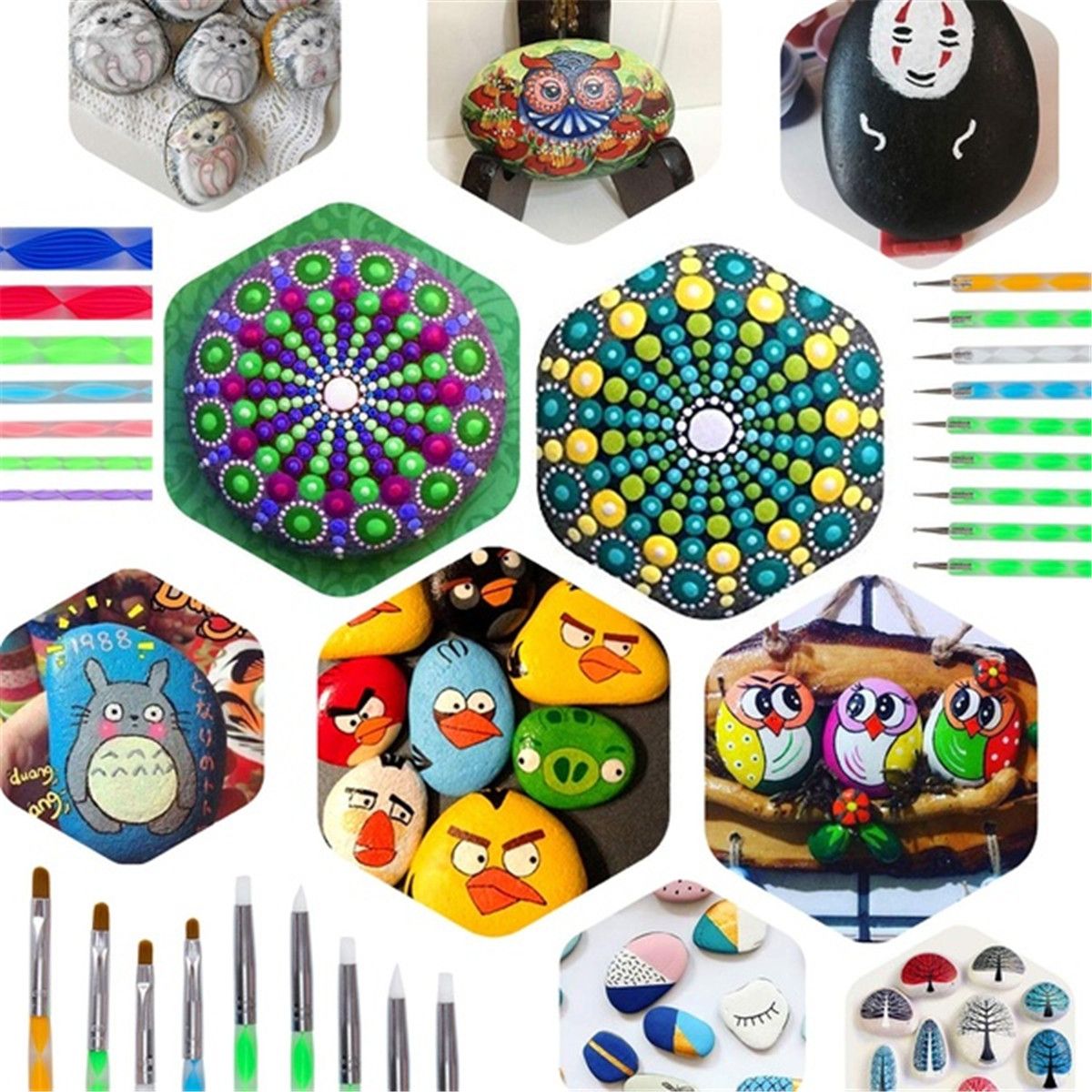 34pcs-Mandala-Dotting-Tools-SET-Rock-stone-dot-Art-Painting-Pen-Paint-Stencil-1688982