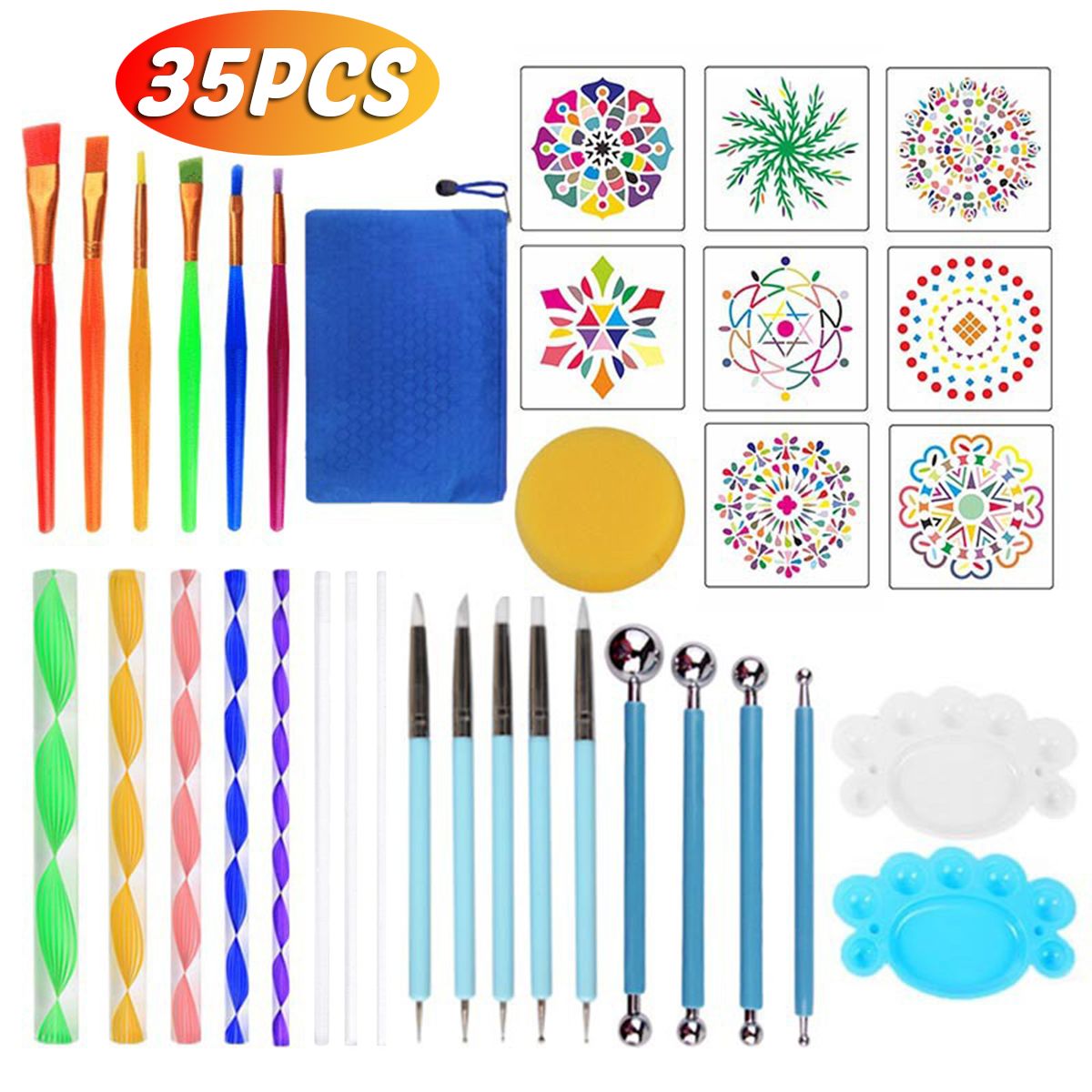 35PCS-Pottery-Mandala-Dotting-Tool-Set-Rock-Stone-Dot-Art-Painting-Paint-Stencil-Tools-Kit-1713391