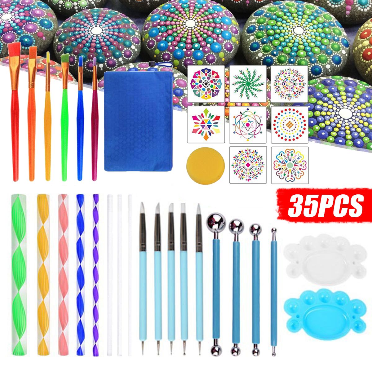 35PCS-Pottery-Mandala-Dotting-Tool-Set-Rock-Stone-Dot-Art-Painting-Paint-Stencil-Tools-Kit-1713391