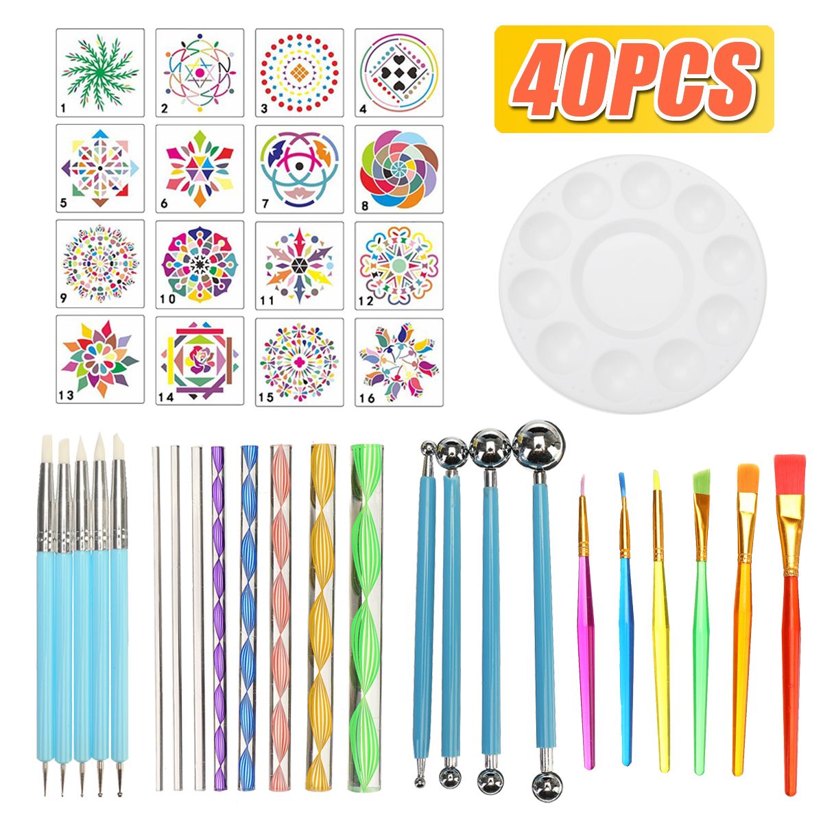 40Pcs-Mandala-Dotting-Tools-Set-Kit-Painting-Rocks-Stone-Art-Pen-Paint-Stencil-Tools-Kit-1725544