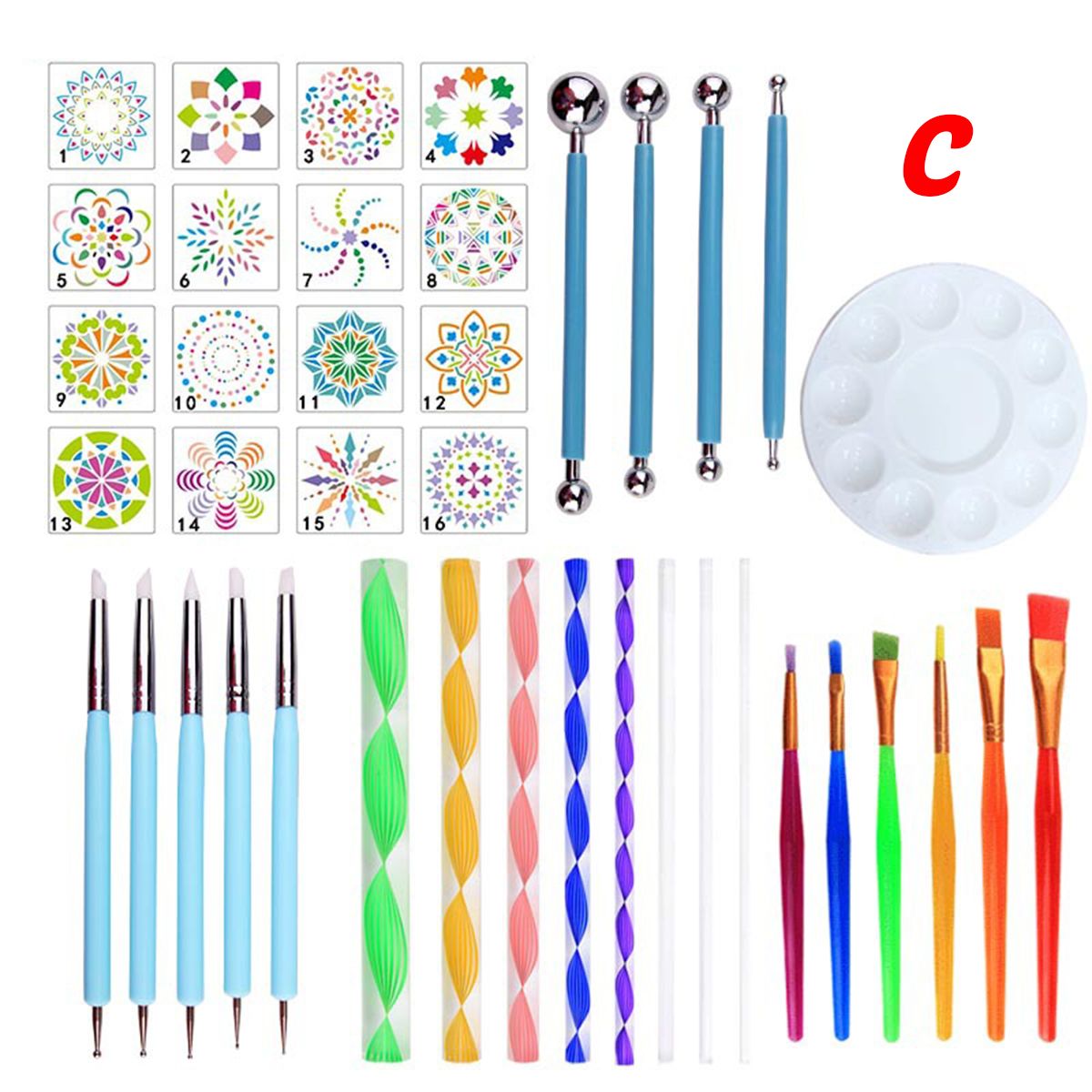 40Pcs-Mandala-Dotting-Tools-Set-Kit-Painting-Rocks-Stone-Art-Pen-Paint-Stencil-Tools-Kit-1725544