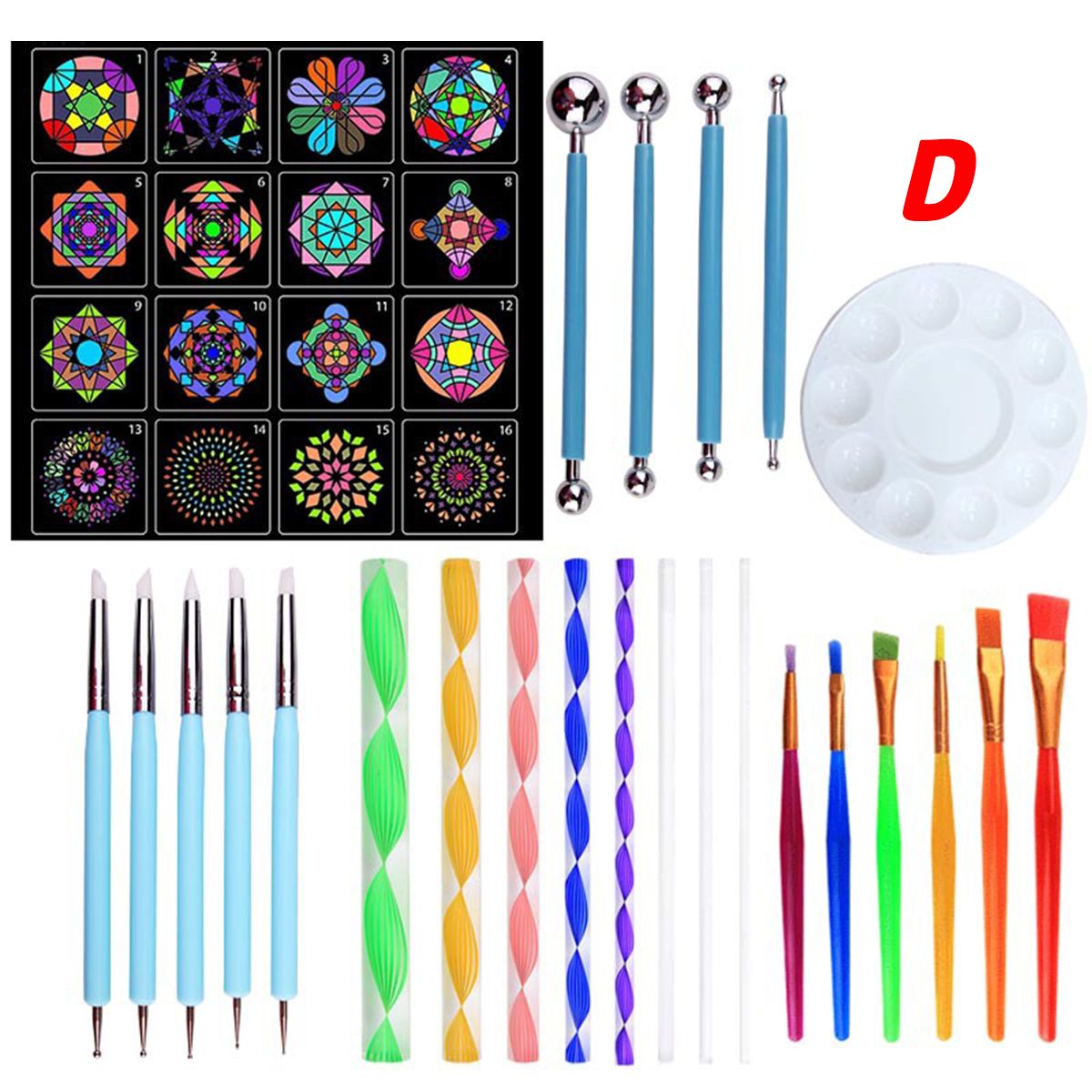 40Pcs-Mandala-Dotting-Tools-Set-Kit-Painting-Rocks-Stone-Art-Pen-Paint-Stencil-Tools-Kit-1725544