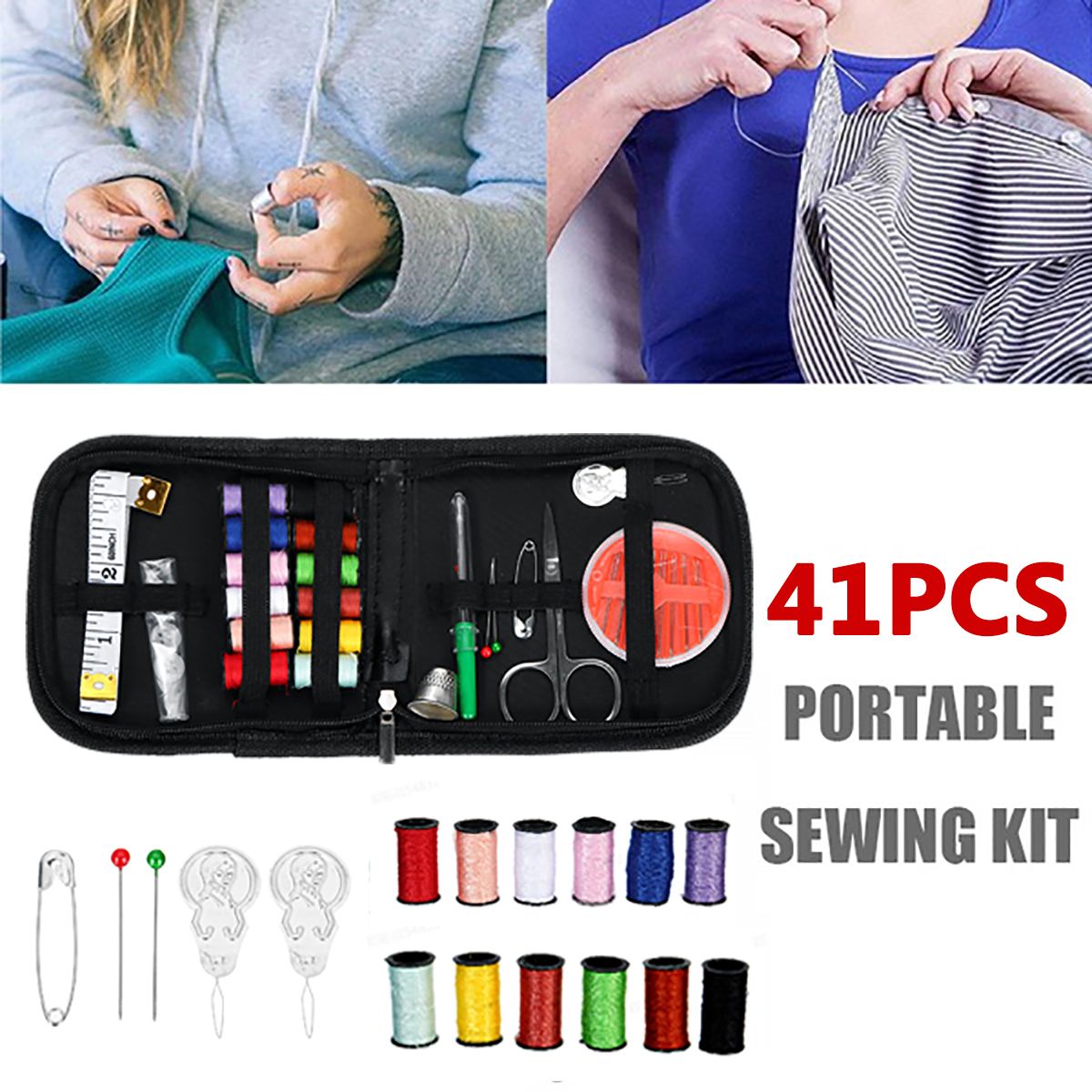 41Pcs-Portable-Travel-Small-Home-Sewing-Kit-Case-Needle-Thread-Scissor-Set-Gift-1766053