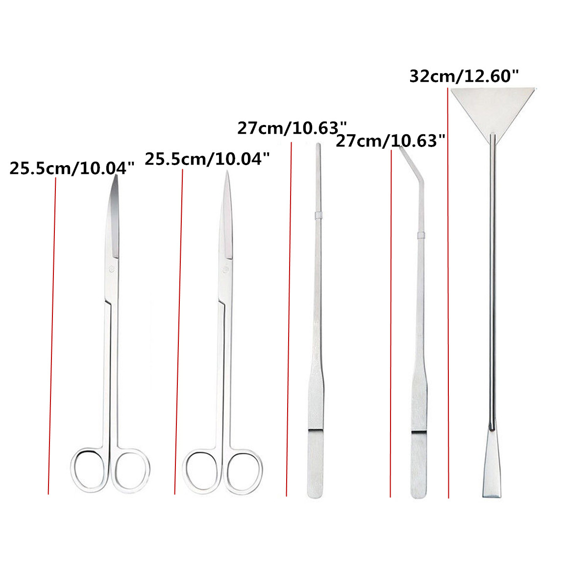 5Pcs-Stainless-Steel-Aquarium-Aquascaping-Tank-Aquatic-Plant-Fish-Cutter-Tweezers-Tool-with-Pouch-1378932