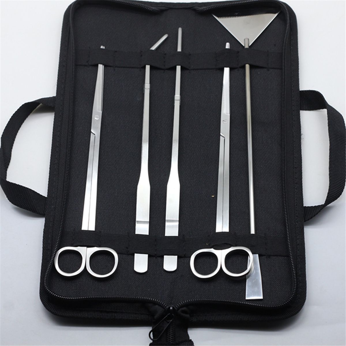 5Pcs-Stainless-Steel-Aquarium-Aquascaping-Tank-Aquatic-Plant-Fish-Cutter-Tweezers-Tool-with-Pouch-1378932