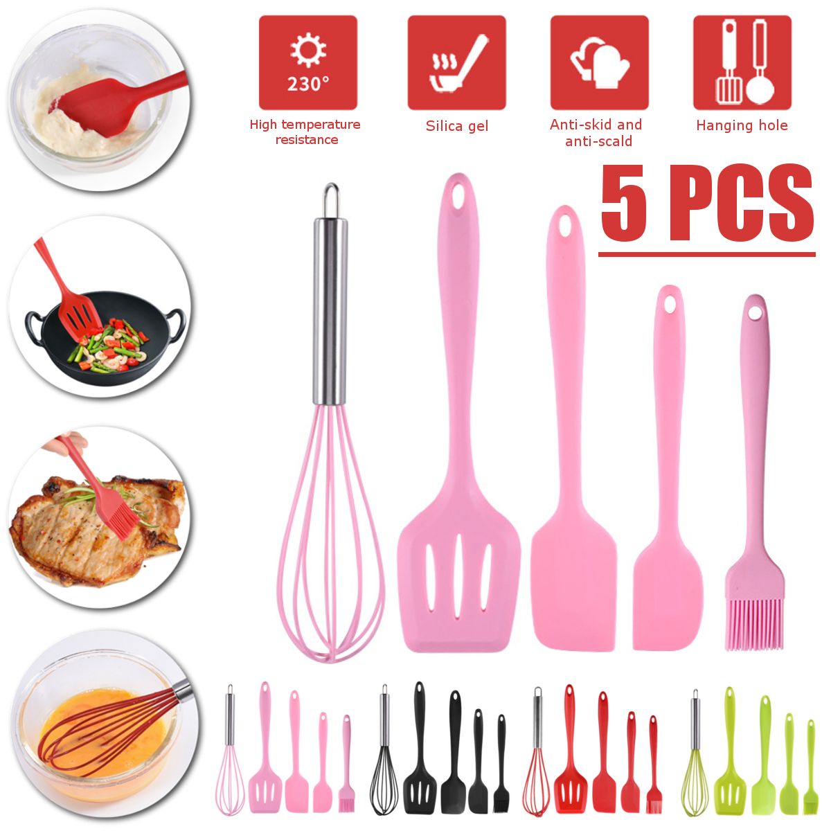 5pcs-Silicone-Cooking-Utensils-Kitchenware-Set-Eggg-Beater-Spoon-Spatula-Tools-1695510