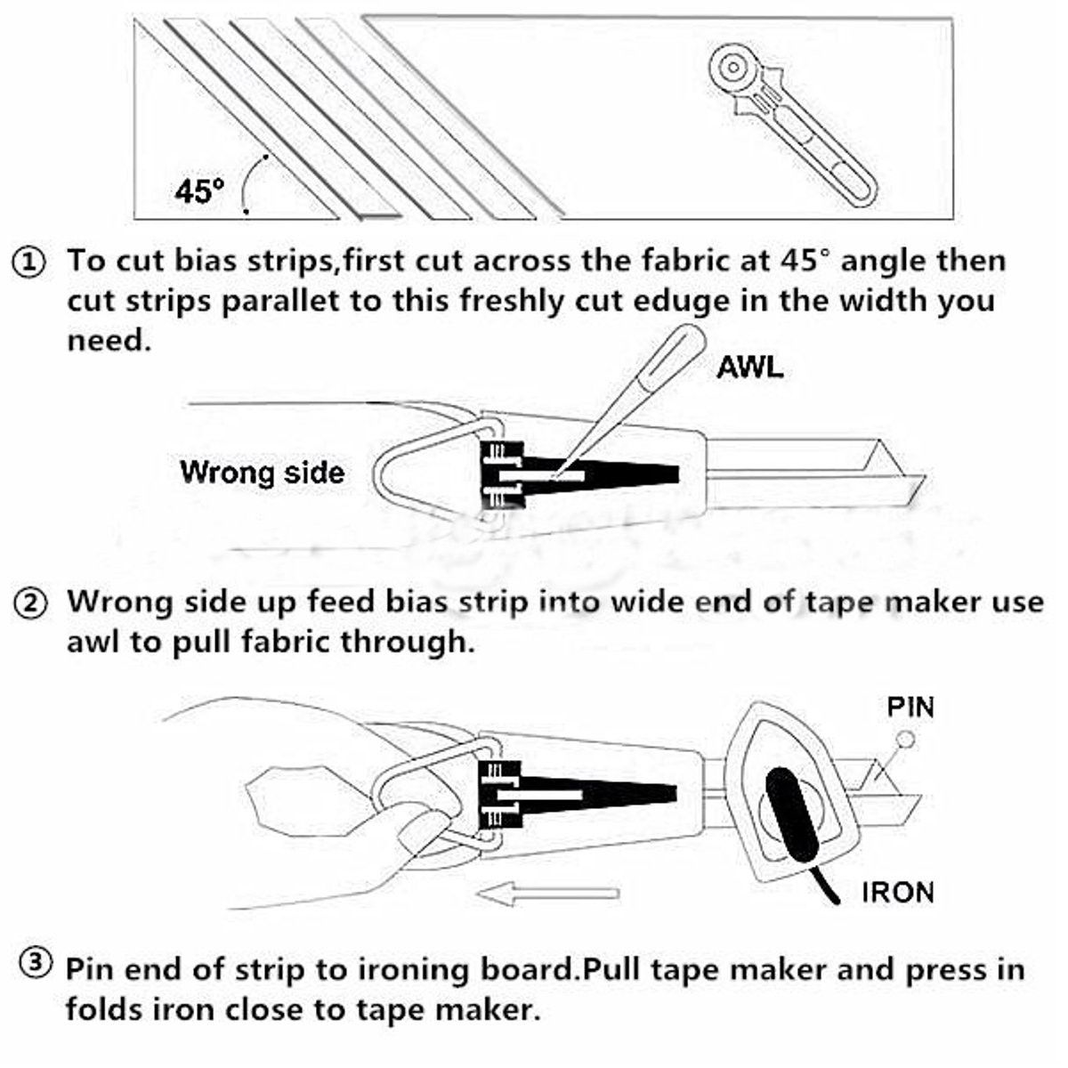 6121825mm-Fabric-Bias-Binding-Tape-Maker-Kit-Set-Binder-Foot-For-Sewing-Quilting--AWL-1114495