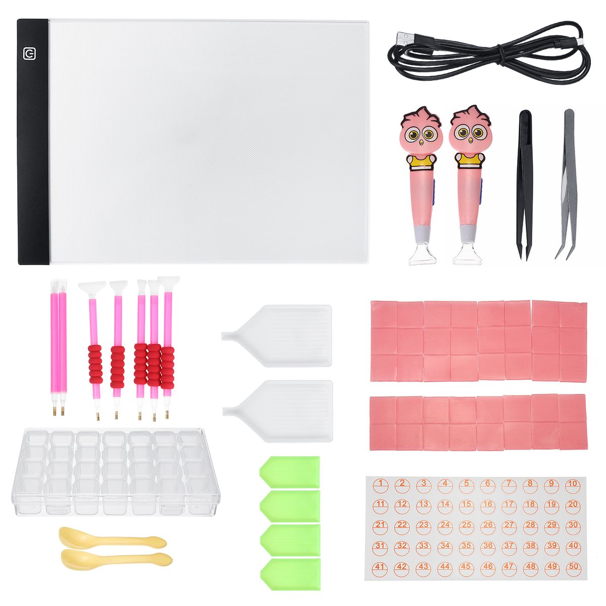 90Pcs-LED-Light-Pad-Board-Stand-Holder-DIY-Diamond-Embroidery-Painting-Tools-Kit-1532691