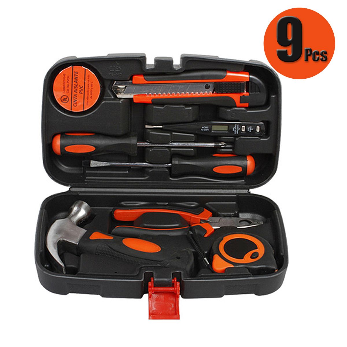 9Pcs-Multifuntional-Woodworking-Household-Tools-Kit-Set-SteelKits-Hardware-Toolbox-1311200