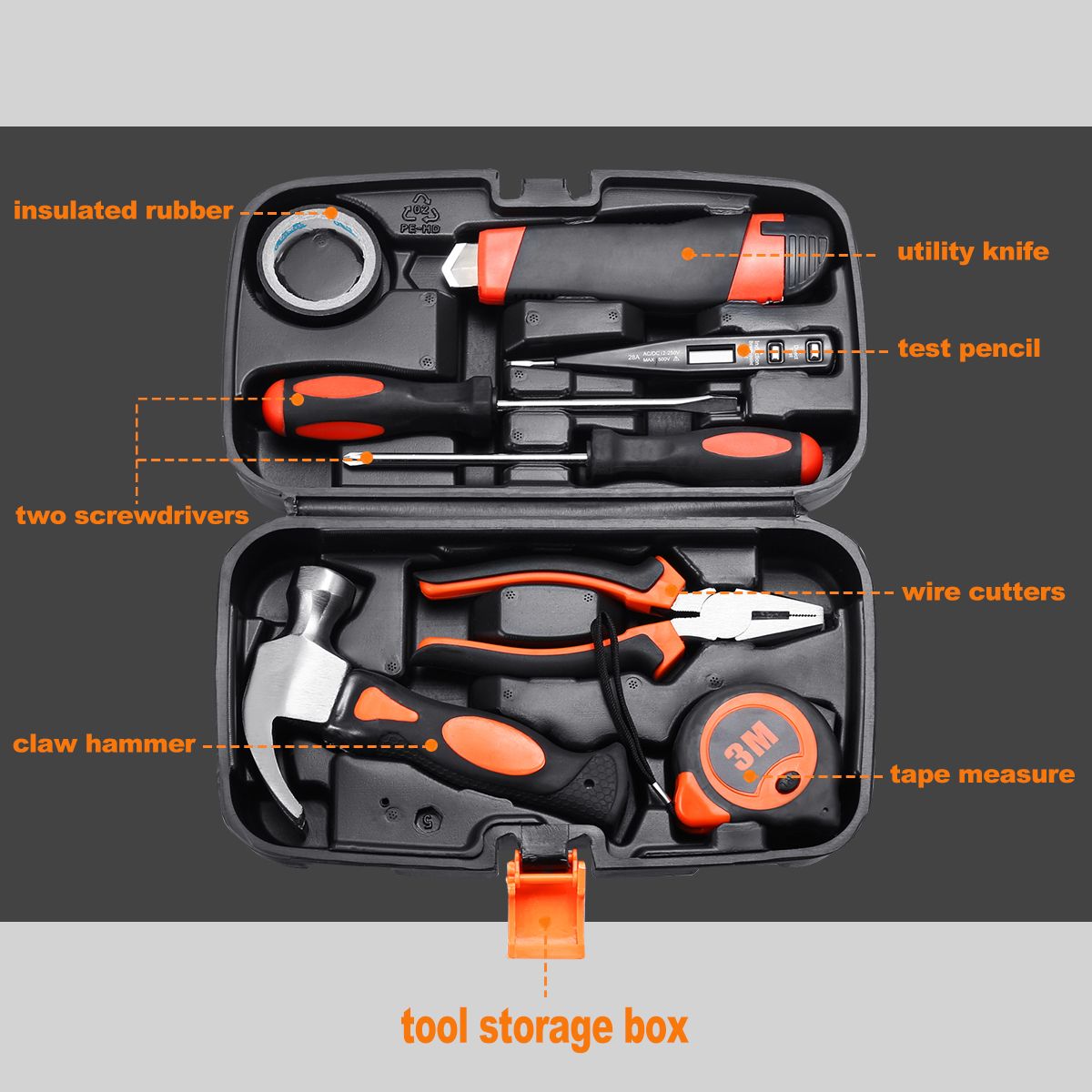 9Pcs-Multifuntional-Woodworking-Household-Tools-Kit-Set-SteelKits-Hardware-Toolbox-1311200