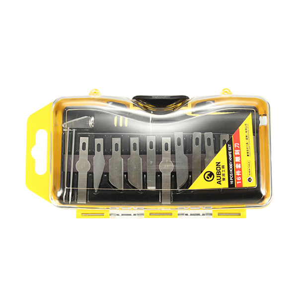 AUBAN-SK5-16Pcs-Yellow-Multifunctional-Wood-Carving-Graver-Kit-Carver-Tool-1129425