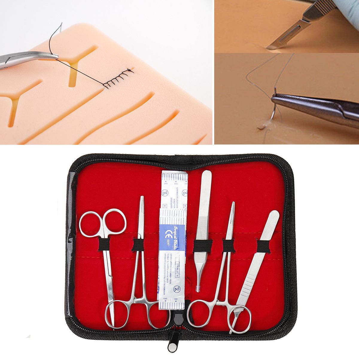 Stainless-Steel-Hemostatic-Artery-Locking-Clamp-Surgical-Forceps-Tweezers-with-Blade-Tools-Kit-1416398