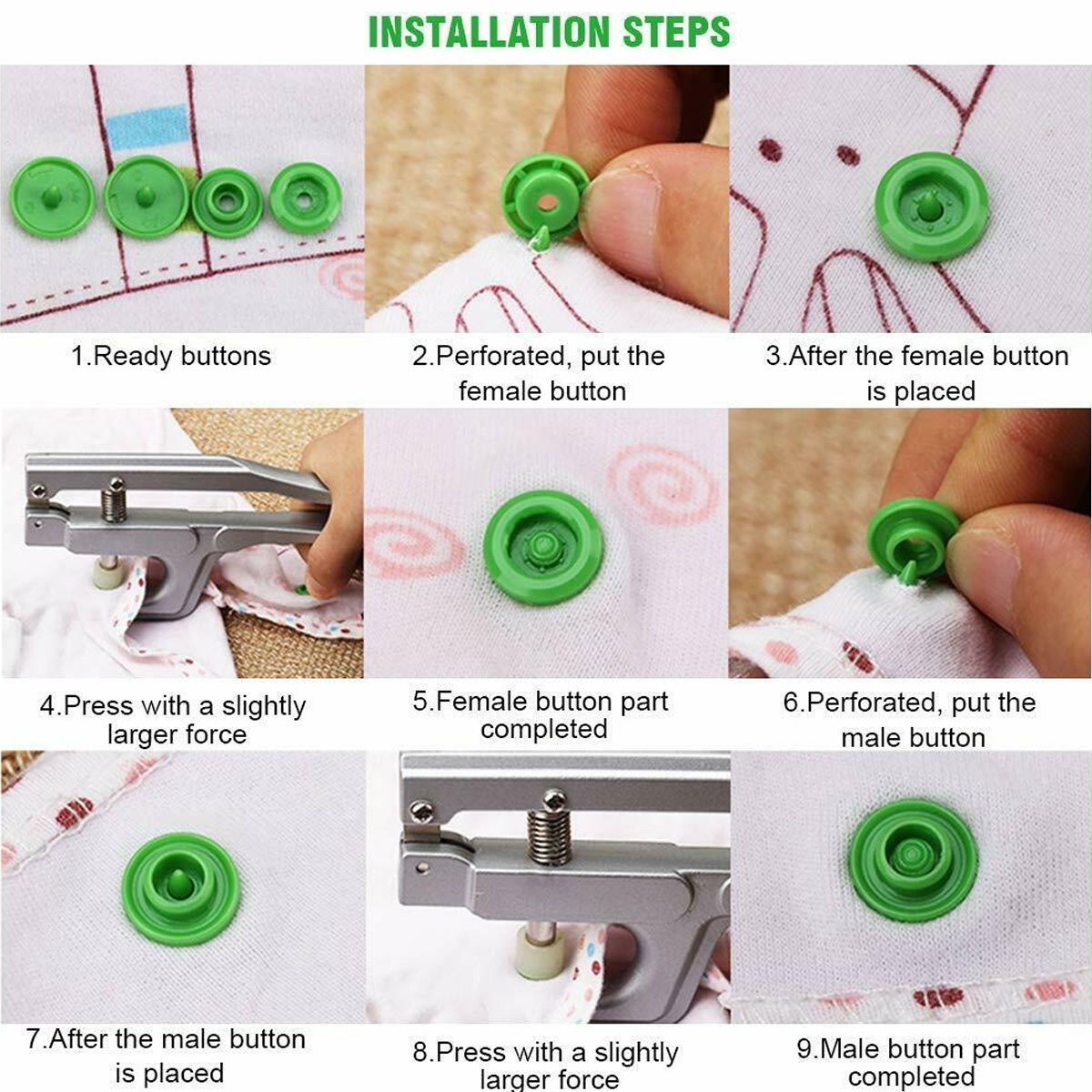 T5-Plastic-Fastener-Snap-150240360Pcs-Closures-Buttons-for-Cloth-Resin-Press-1708775