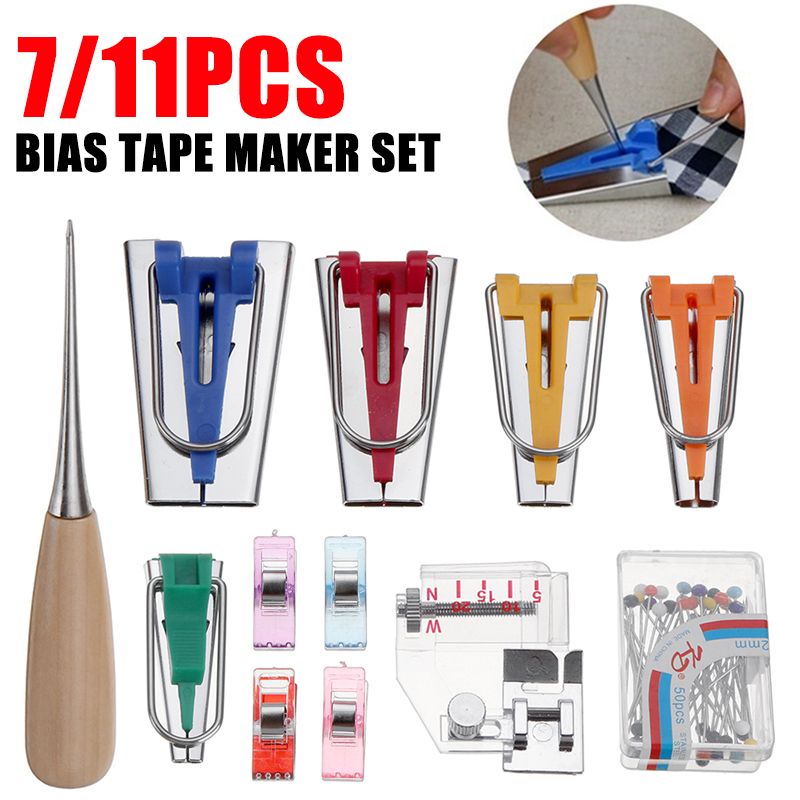 Tape-Maker-Bias-Binder-Foot-Awl-Ball-Pin-Set-Binding-Quilting-Sewing-Replacement-1721587