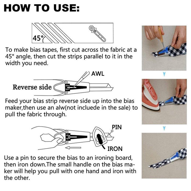 Tape-Maker-Bias-Binder-Foot-Awl-Ball-Pin-Set-Binding-Quilting-Sewing-Replacement-1721587