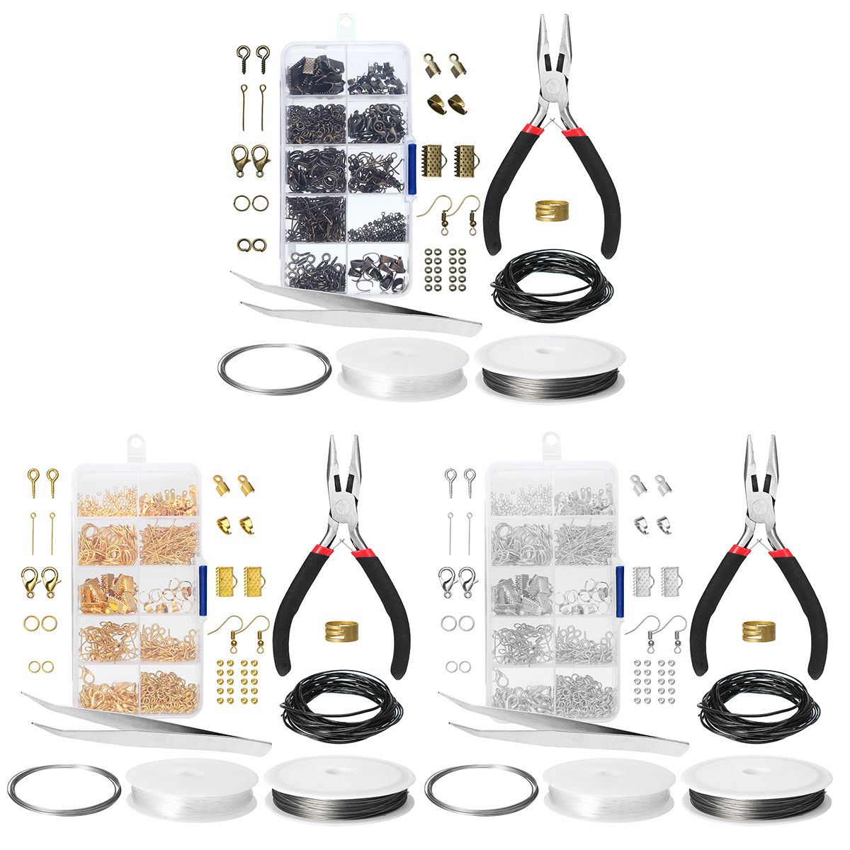 Wire-Jewelry-Making-Starter-Kit-Sterling-Repair-Tools-Craft-Supplies-Set-3-Color-1396091