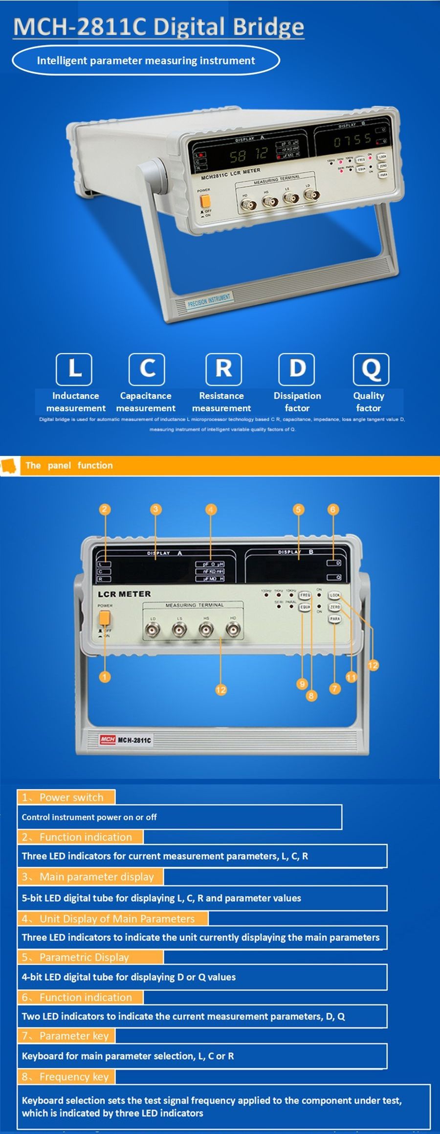 MCH-2811C-10kHz-Digital-LCR-Brige-Meter-with-025-Accuracy-and-3-Typical-Test-Frequency-LCR-Bridge-Me-1553762