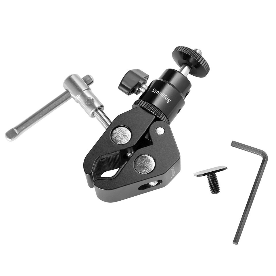 SmallRig-1124-Clamp-Mount-with-14quot-Screw-Ball-Head-Mount-Hot-Shoe-Adapter-Cool-Clamp-1733473