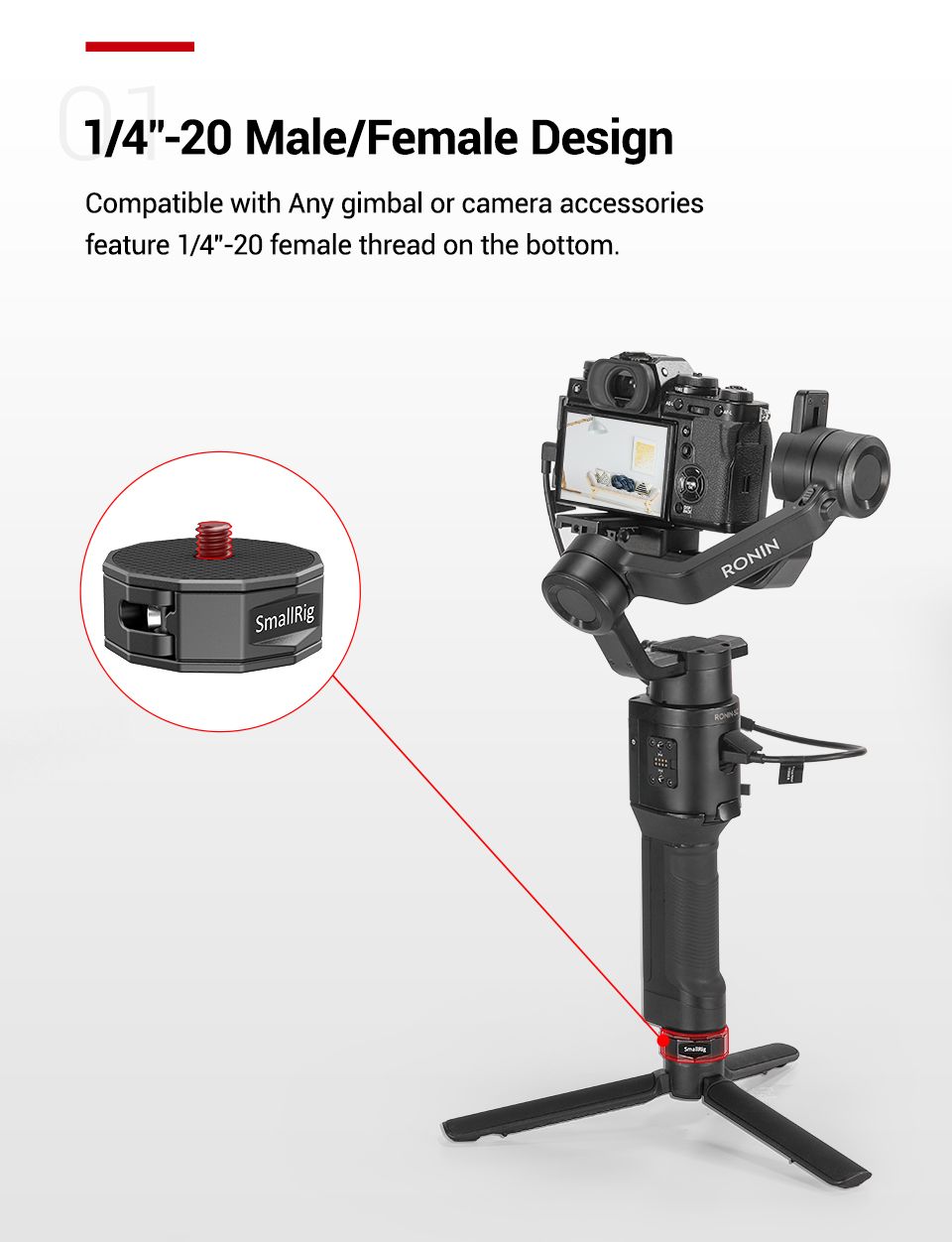 SmallRig-2714-Universal-Quick-Release-Adapter-Attach-Mini-Tripod--Monopod-to-Gimbal-Stabilizer-Like--1767791