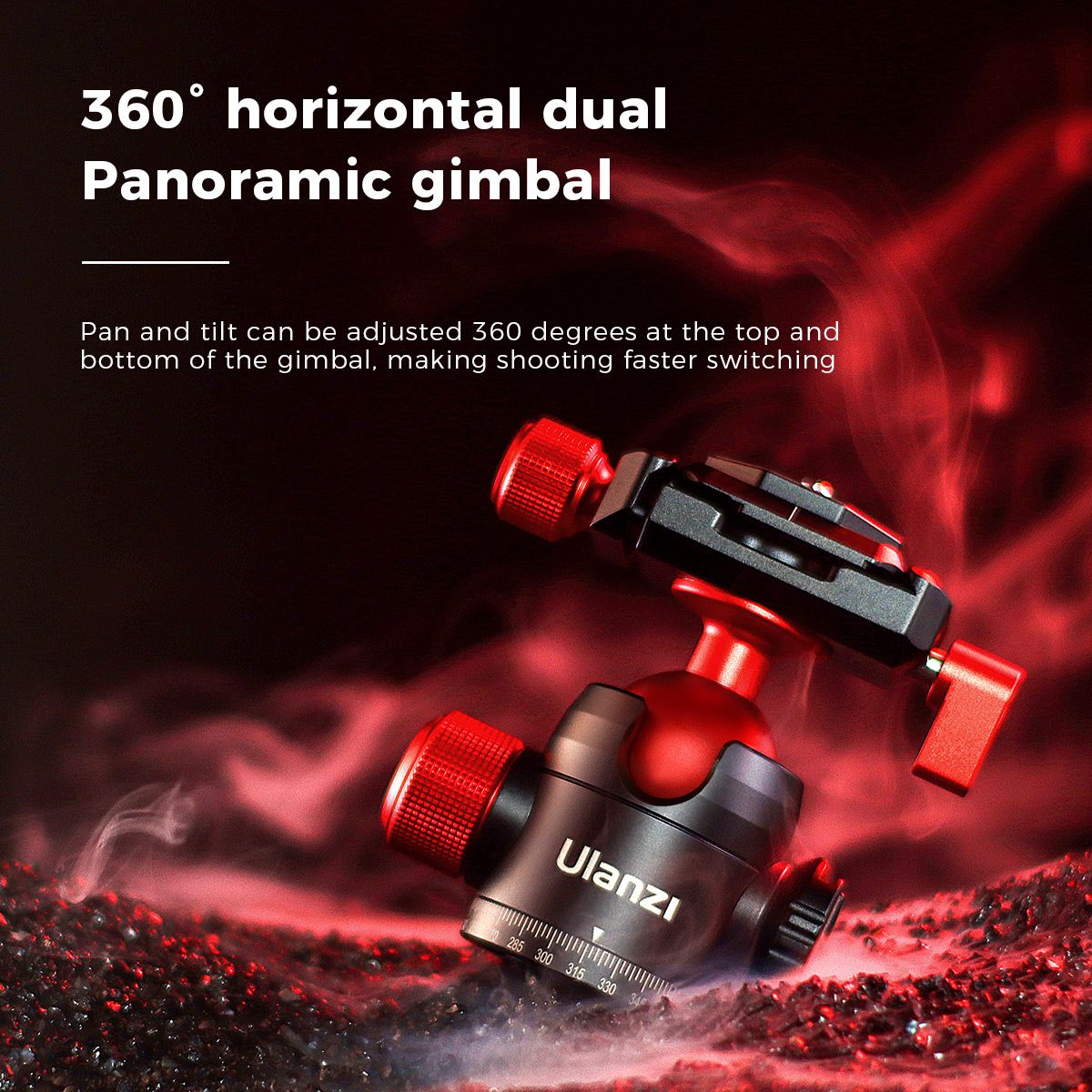 Ulanzi-U-70-Creative-Metal-Dual-Cold-Shoe-Tripod-Ball-Head-with-Quick-Release-Plate-for-DSLR-Camera-1708580