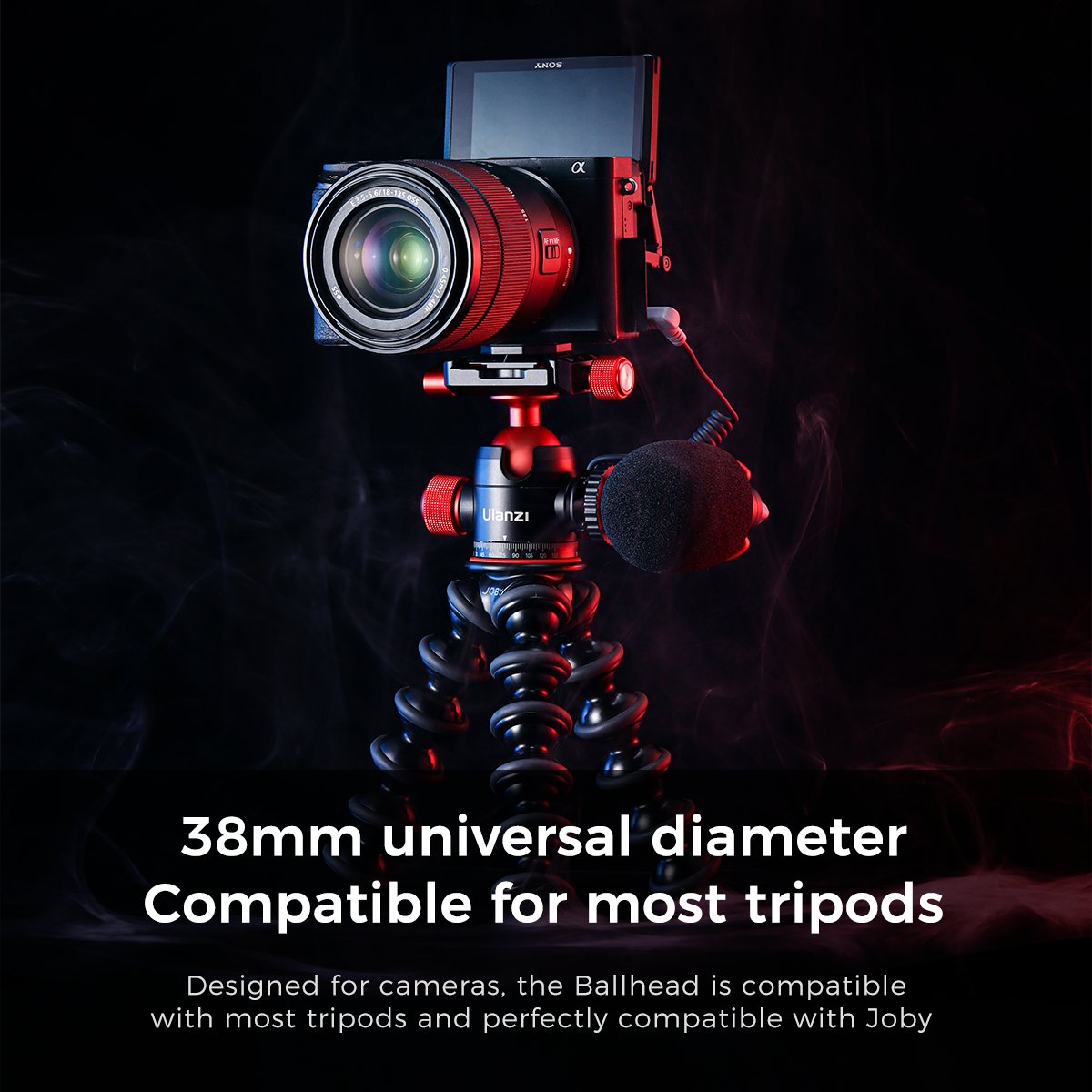 Ulanzi-U-70-Creative-Metal-Dual-Cold-Shoe-Tripod-Ball-Head-with-Quick-Release-Plate-for-DSLR-Camera-1708580