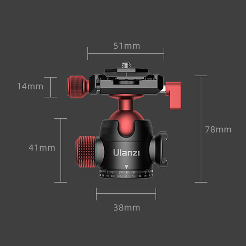 Ulanzi-U-70-Creative-Metal-Dual-Cold-Shoe-Tripod-Ball-Head-with-Quick-Release-Plate-for-DSLR-Camera-1708580
