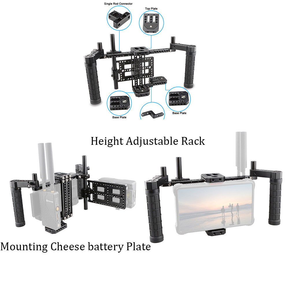 KEMO-C1757-Aluminum-Alloy-Adjustable-Cage-Stabilizer-Cheese-Plate-for-Camera-MonitorBattery-1433949