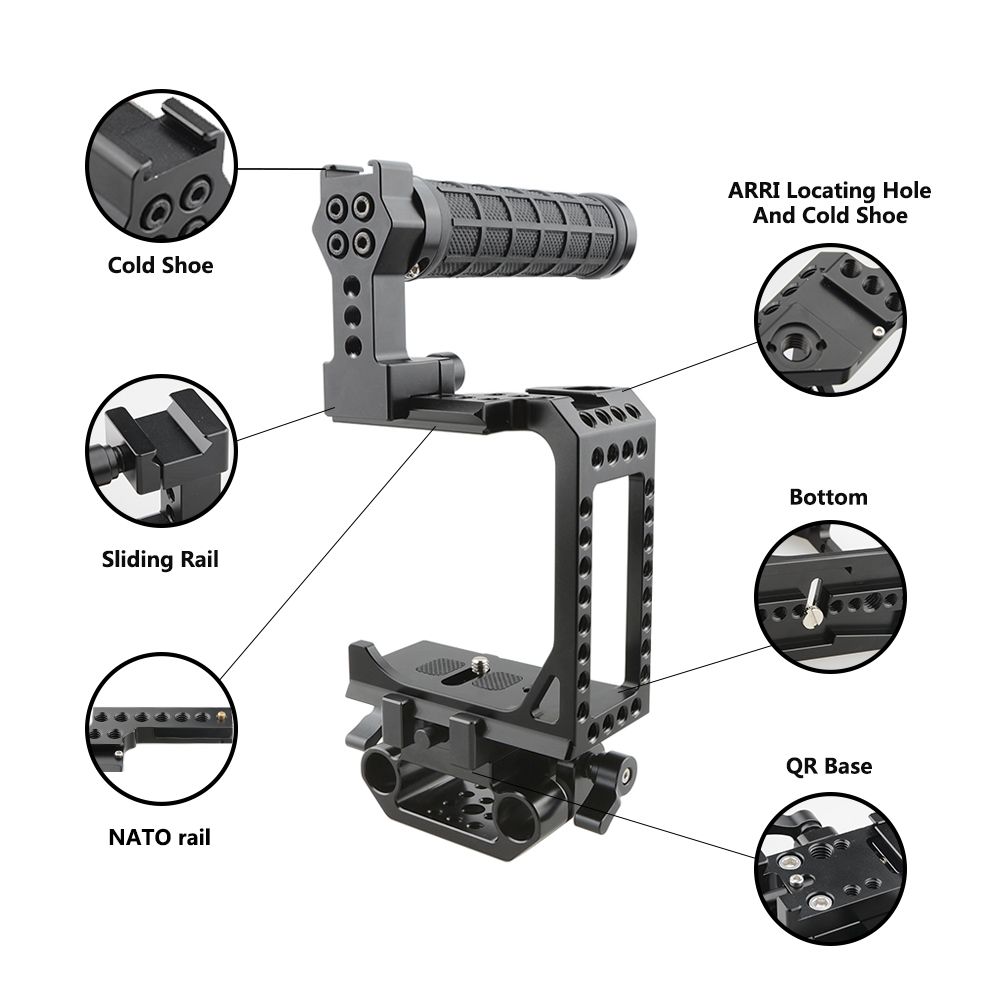 KEMO-C1861-C-Frame-Cage-Stabilizer-with-Cheese-Plate-Handle-for-Sony-A7-Series-A9-DSLR-Camera-1433921