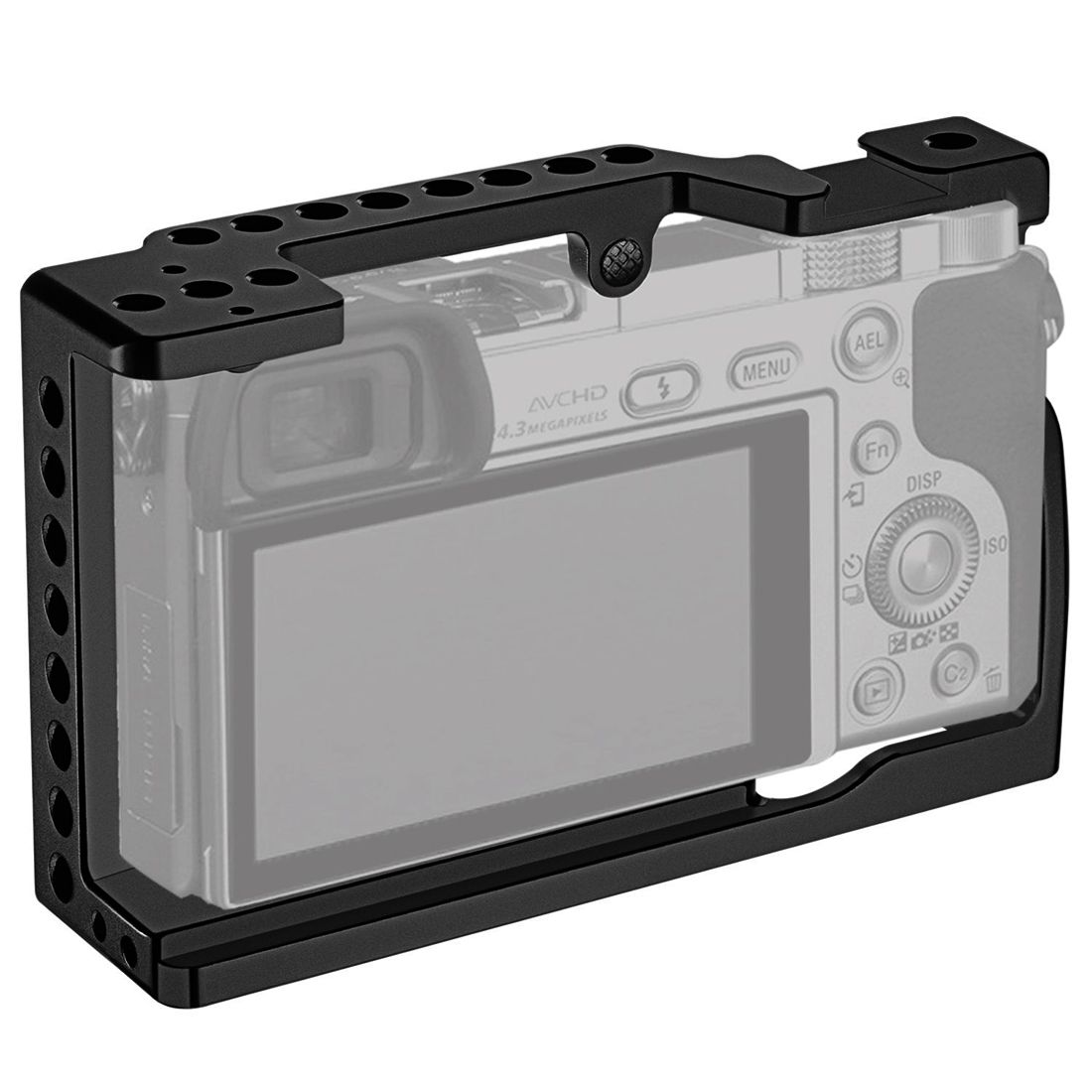 PULUZ-PU3020B-Aluminum-Alloy-Video-Camera-Cage-Protector-Handle-Stabilizer-for-Sony-A6300-A6000-1240242