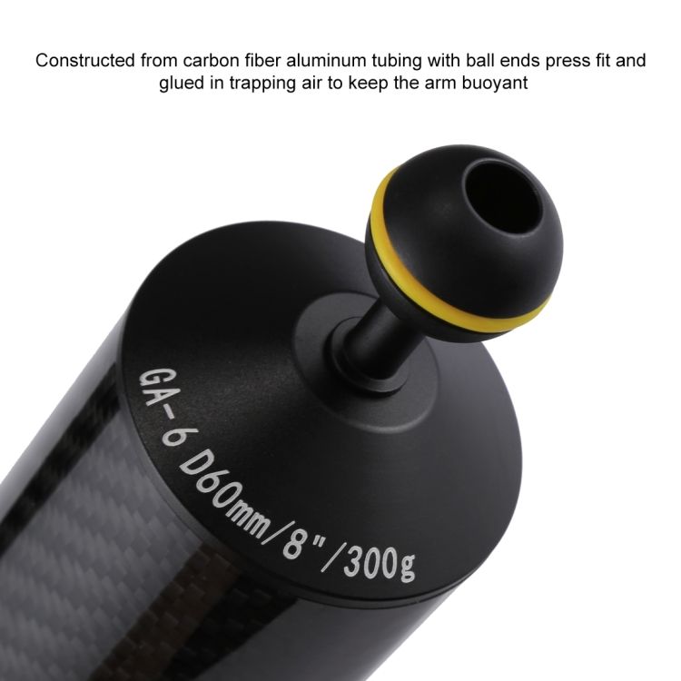 PULUZ-PU3027-Double-Ball-Head-60mm-Buoyancy-Arm-for-Underwater-Diving-Photography-1446928
