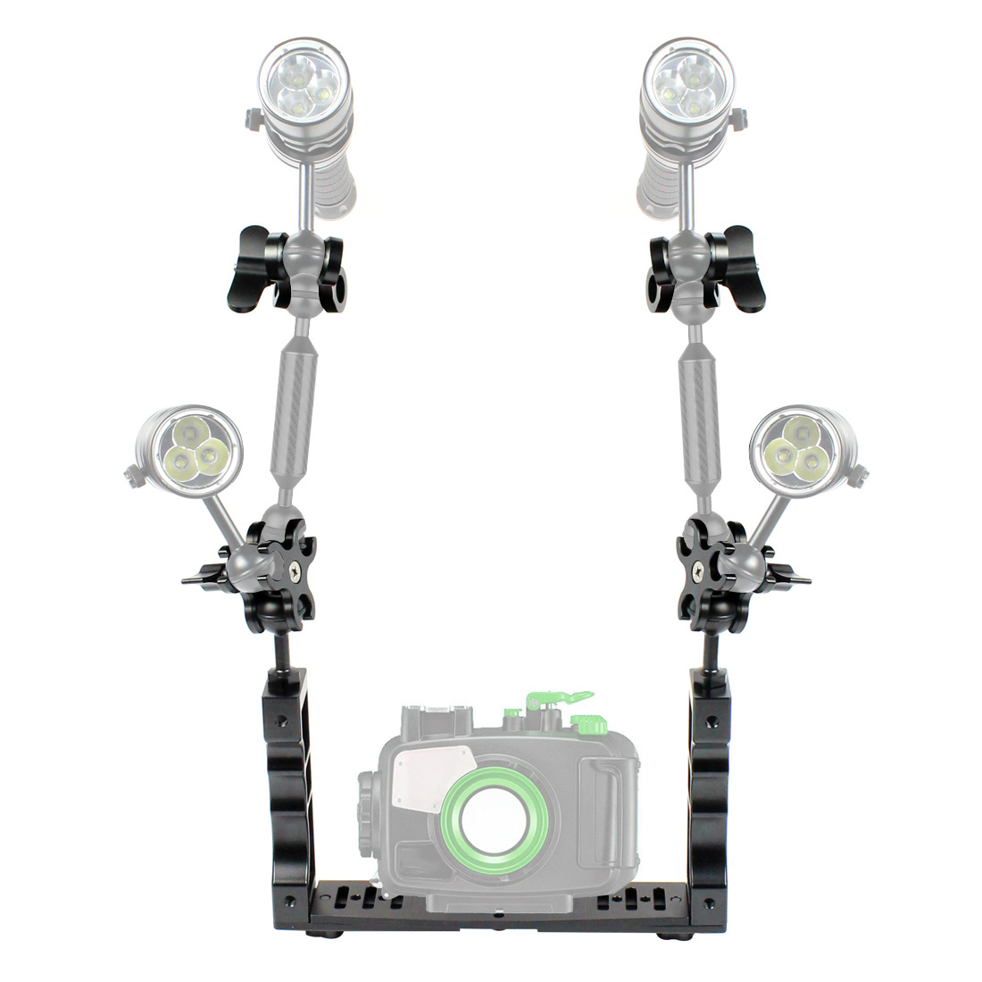 PULUZ-PU3040-Dual-Handle-Aluminium-Alloy-Tray-Stabilizer-with-Dual-Ball-Clamp-for-DSLR-Action-Camera-1578145