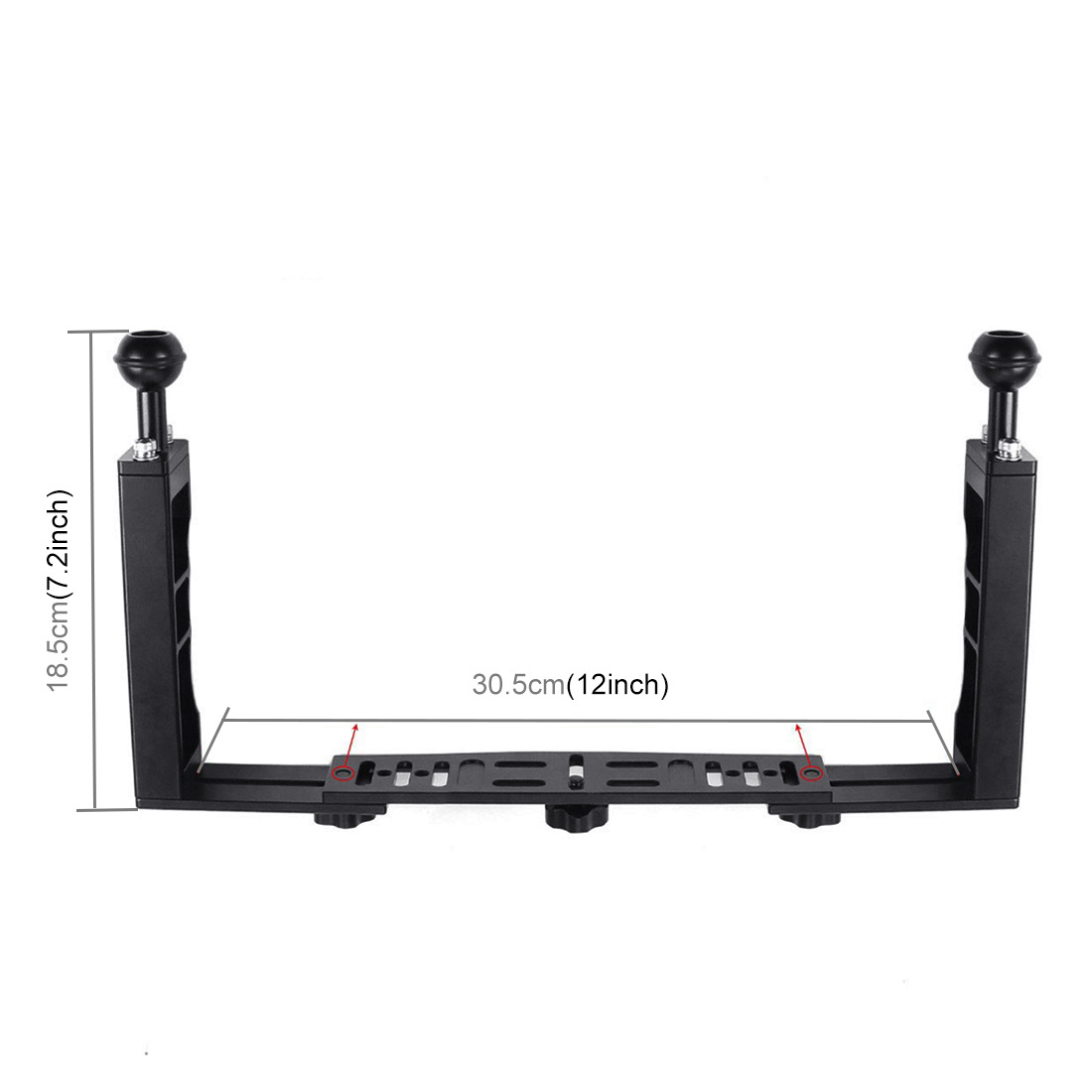 PULUZ-PU3040-Dual-Handle-Aluminium-Alloy-Tray-Stabilizer-with-Dual-Ball-Clamp-for-DSLR-Action-Camera-1578145