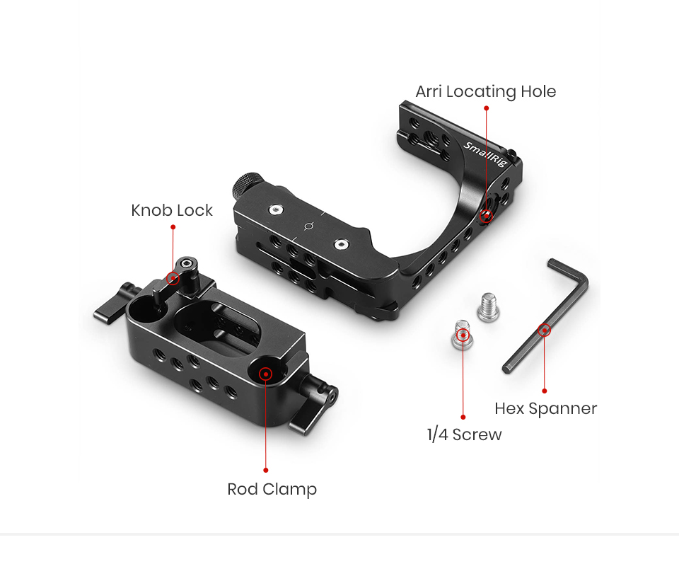 SmallRig-2033-Protective-Half-Camera-Cage-for-Metabones-Lens-Adapter-Quick-Release-Cage-with-Rod-Cla-1729275