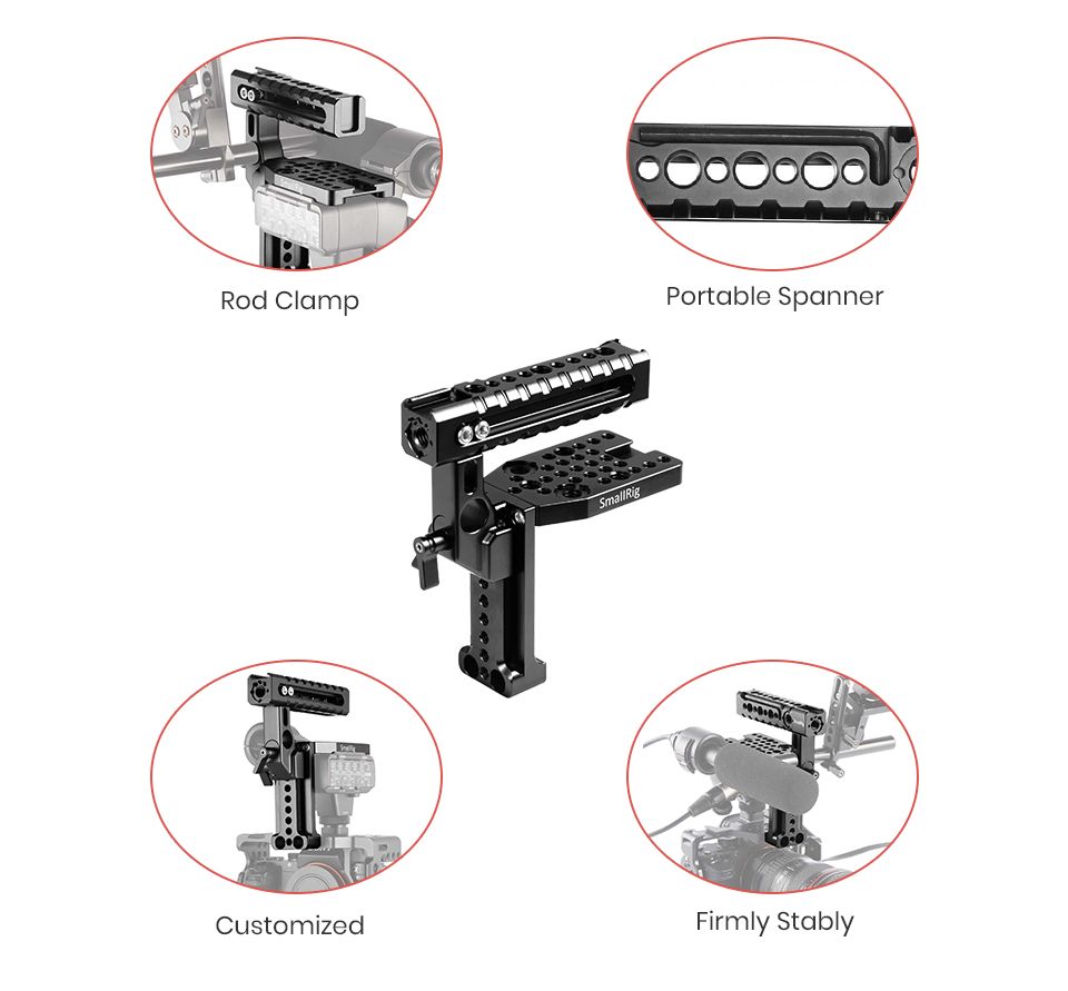 SmallRig-2080-DSLR-Camera-Top-Handle-Helmet-Grip-Kit-for-Sony-A7RIII-A7II-A7-A9-Camera-Cage-Quick-Re-1744705