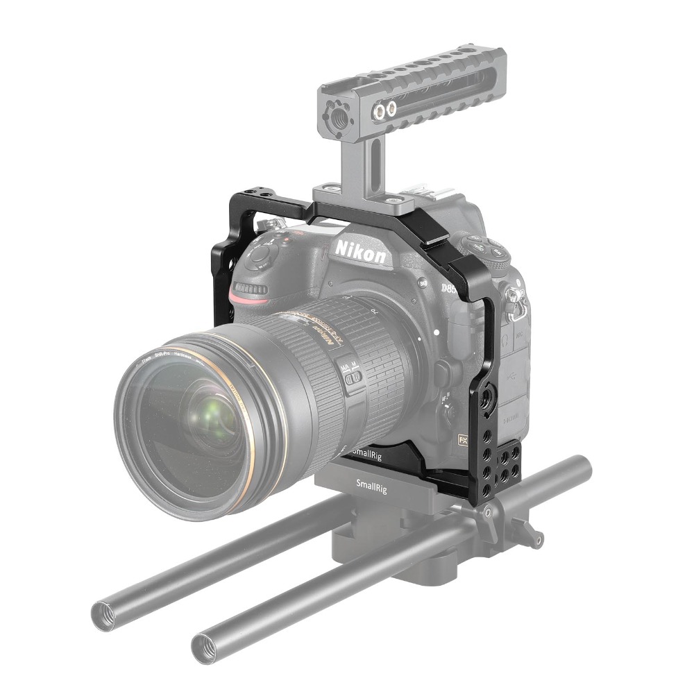 SmallRig-2129-D850-DSLR-Camera-Cage-for-Nikon-D850-With-Cold-Shoe-Mount-Arri-Locating-Holes-for-Diy--1728427