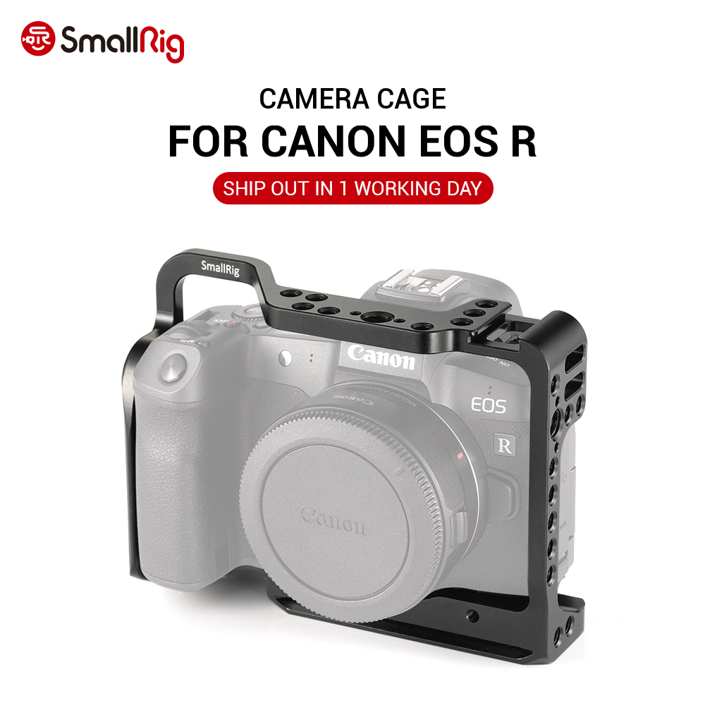 SmallRig-2251-Camera-Cage-for-Canon-EOS-R-with-Thread-Holes-for-Magic-Arm-Microphone-Attached-for-Vl-1726331