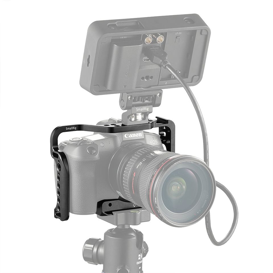 SmallRig-2251-Camera-Cage-for-Canon-EOS-R-with-Thread-Holes-for-Magic-Arm-Microphone-Attached-for-Vl-1726331