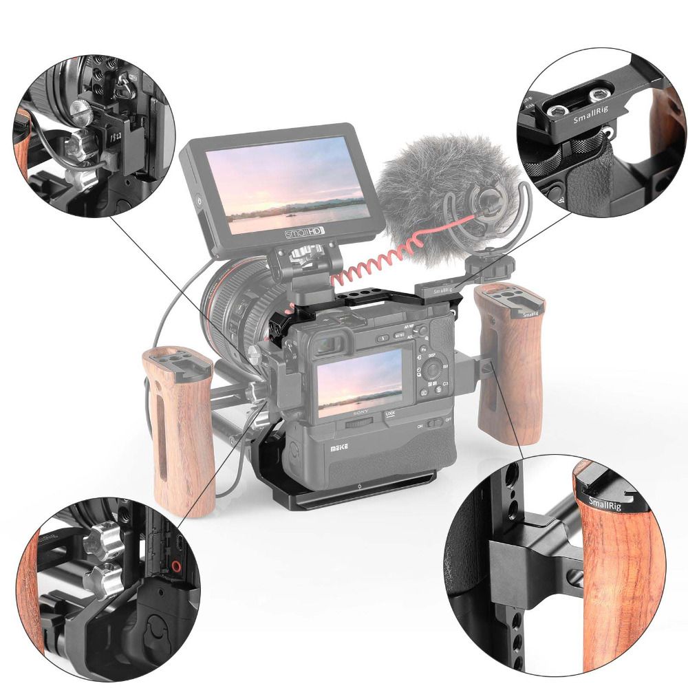 SmallRig-2268-Camera-Cage-DSLR-Camera-Stabilizer-for-Sony-A6000-A6300-A6400-A6500-for-Meike-MK-A6300-1726804